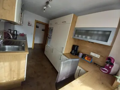 Küche/Küchenzeile in der Unterkunft Ferienwohnung Bergtroll