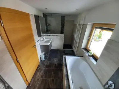 Ein Badezimmer in der Unterkunft Ferienwohnung Bergtroll