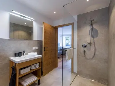 Ein Badezimmer in der Unterkunft Haus am Walde