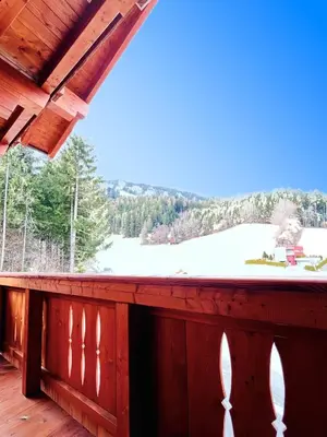 Ein allgemeiner Bergblick oder ein Berglick von der Ferienwohnung aus