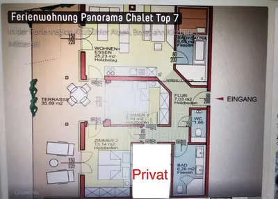 Grundriss der Unterkunft Ski-in & Out Alpine Style Apartment near Kitzbühel