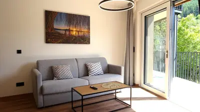 Ein Sitzbereich in der Unterkunft BERGZEIT Appartements