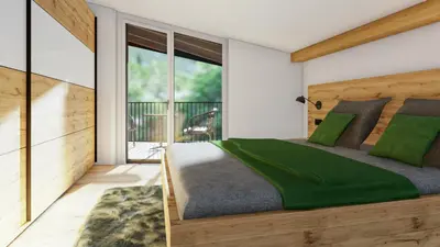 Ein Bett oder Betten in einem Zimmer der Unterkunft BERGZEIT Appartements
