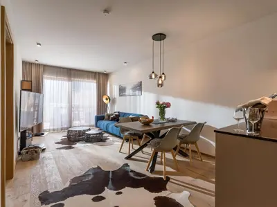 Ein Sitzbereich in der Unterkunft Apartment Liebelei am See - Traumblick aufs Kaisergebirge - nur ein Katzensprung zum See