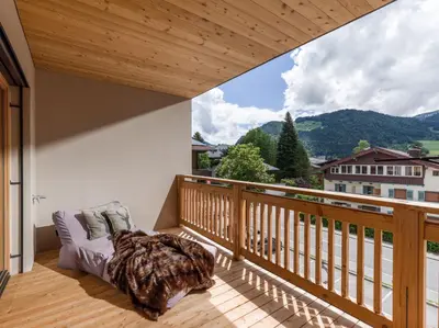 Ein allgemeiner Bergblick oder ein Berglick von der Ferienwohnung aus