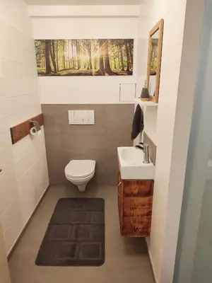 Ein Badezimmer in der Unterkunft Haus Enzian