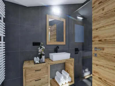 Ein Badezimmer in der Unterkunft Bergzeit Apartments right on the ski slope