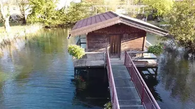 Blick auf einen Fluss in der Nähe der Ferienwohnung