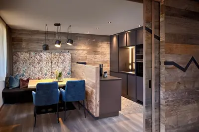 Küche/Küchenzeile in der Unterkunft Mei.Berg premium view Appartements