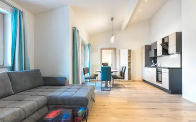 Ein Sitzbereich in der Unterkunft Center Penthouse Hollersbach Top 10 by Alpina-Holiday