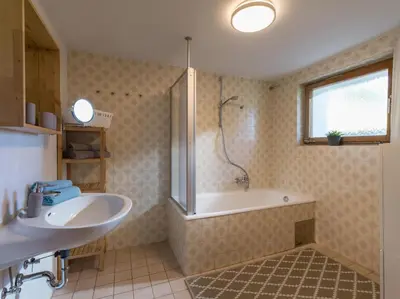Ein Badezimmer in der Unterkunft Bauernhof Hackl