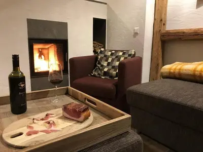 Ein Sitzbereich in der Unterkunft Chalet Veenroos
