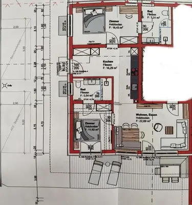 Grundriss der Unterkunft Reh4 Appartement