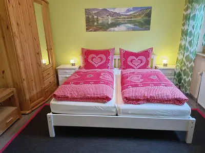 Ein Bett oder Betten in einem Zimmer der Unterkunft Ferienwohnung Bruni Bock