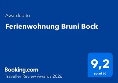 Ein Zertifikat, Auszeichnung, Logo oder anderes Dokument, das in der Unterkunft Ferienwohnung Bruni Bock ausgestellt ist