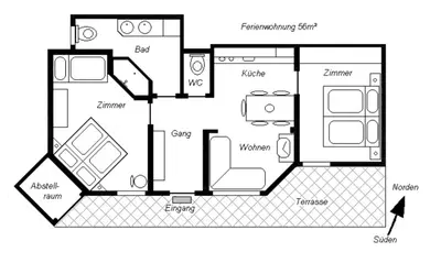 Grundriss der Unterkunft Ferienwohnung Sappl