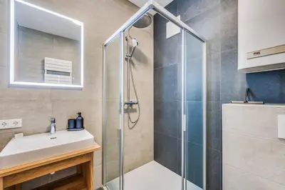 Ein Badezimmer in der Unterkunft Chaletdorf am Sonnenhang