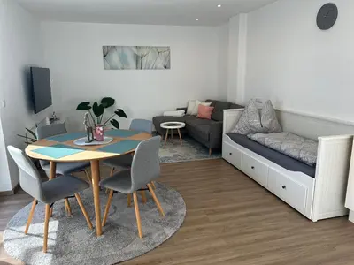 Ein Sitzbereich in der Unterkunft Ferienwohnung Ott