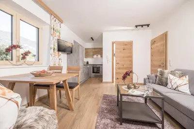 Küche/Küchenzeile in der Unterkunft Zeit.Glück Appartements