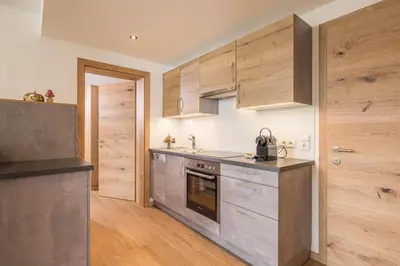 Küche/Küchenzeile in der Unterkunft Zeit.Glück Appartements
