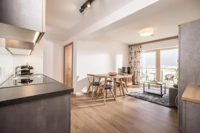 Küche/Küchenzeile in der Unterkunft Zeit.Glück Appartements
