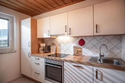 Küche/Küchenzeile in der Unterkunft Appartement Schneeberger