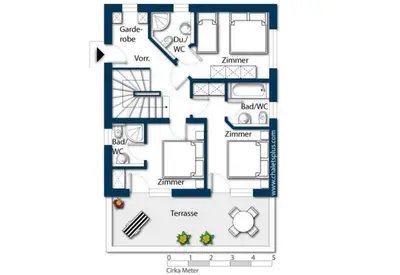 Grundriss der Unterkunft Grünerstein Chalet Jungbrunnen