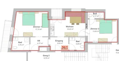 Grundriss der Unterkunft Pension Mirabelle