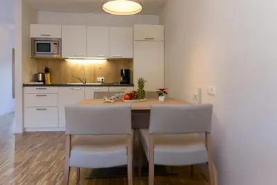 Küche/Küchenzeile in der Unterkunft Appartementhotel Sonnenhof