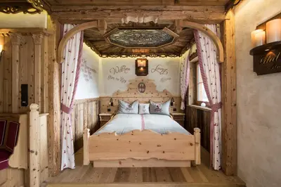 Ein Bett oder Betten in einem Zimmer der Unterkunft Luxus Chalet Bischofer- Bergwelt
