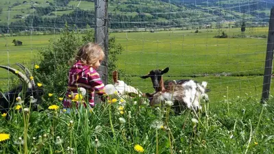 Kinder, die in der Unterkunft Apartments Teglbauernhof, Hütte, Chalet, Mobilheim, Appartement, Ferienwohnung, Pension, Urlaub übernachten