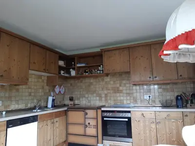 Küche/Küchenzeile in der Unterkunft Ferienwohnung Schatzhof