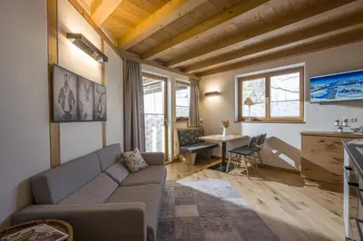 Ein Sitzbereich in der Unterkunft Appartement Murmele
