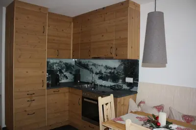Küche/Küchenzeile in der Unterkunft Hallerwirt Homes