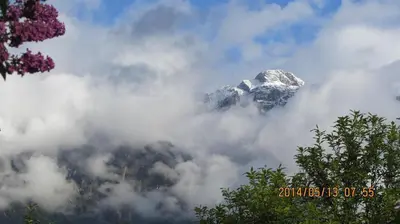 Ein allgemeiner Bergblick oder ein Berglick von des Bed & Breakfasts aus