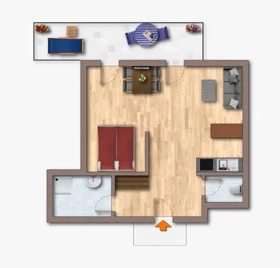 Grundriss der Unterkunft Appartments Das Franzal