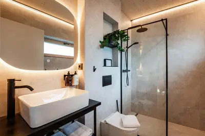 Ein Badezimmer in der Unterkunft Langerwegh Apartments AP1
