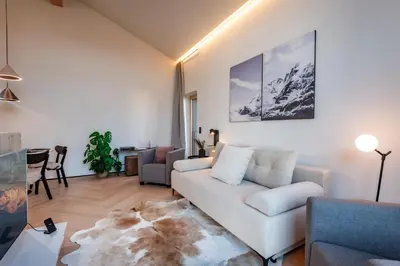 Ein Sitzbereich in der Unterkunft Langerwegh Apartments AP1