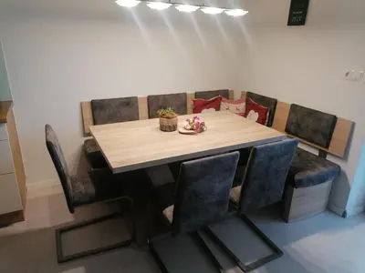 Ein Sitzbereich in der Unterkunft Haus Bergblick