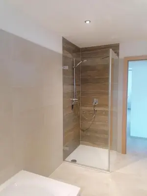 Ein Badezimmer in der Unterkunft Haus Bergblick
