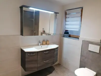Ein Badezimmer in der Unterkunft Haus Bergblick