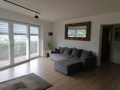 Ein Sitzbereich in der Unterkunft Haus Bergblick