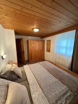 Ein Bett oder Betten in einem Zimmer der Unterkunft Mountain chalet