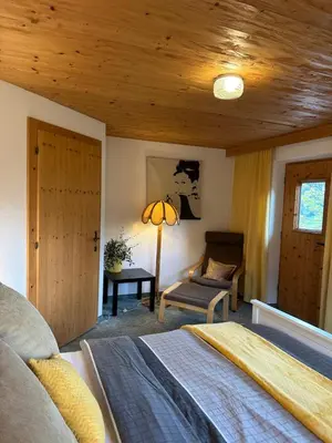 Ein Bett oder Betten in einem Zimmer der Unterkunft Mountain chalet