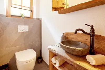 Ein Badezimmer in der Unterkunft Almchalet Weberhof