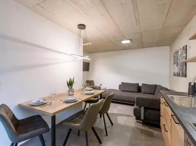 Ein Sitzbereich in der Unterkunft Appartement Black Mountain
