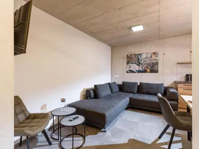 Ein Sitzbereich in der Unterkunft Appartement Black Mountain