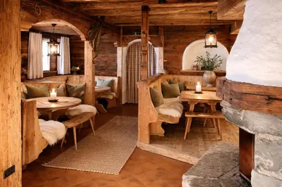 Ein Sitzbereich in der Unterkunft Appartement Rossalm mit Sauna