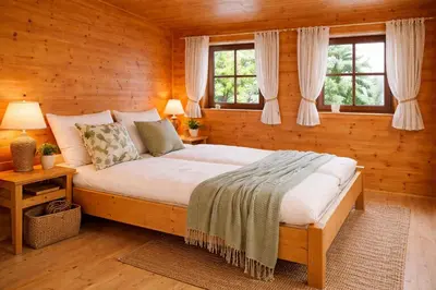 Ein Bett oder Betten in einem Zimmer der Unterkunft Appartement Rossalm mit Sauna