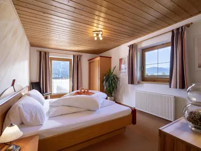 Ein Bett oder Betten in einem Zimmer der Unterkunft Appartement Bergblick